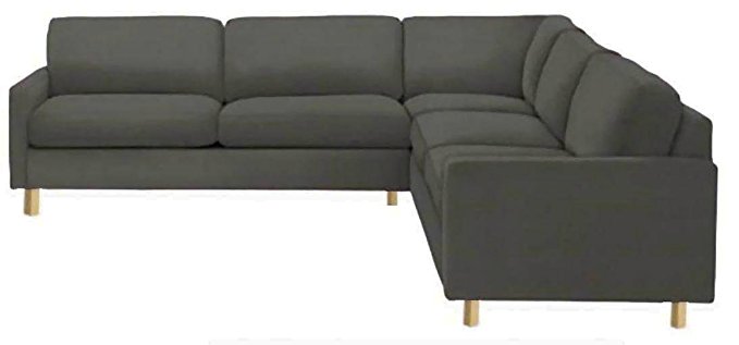 Easy Fit The Heavy Duty Cotton Karlstad Corner Sofa Cover (2+3/3+2) Replacement, Is Custom Made for Ikea Karlstad Sectional Slipcover Replacement (Cotton Dark Gray)