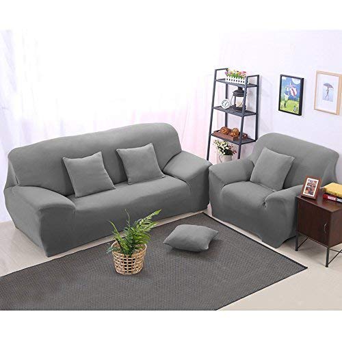 Stretch Seat Chair Covers Couch Slipcover Sofa Loveseat Cover 9 Colors/4 Size Available for 1 2 3 4 Four People Sofa + Pillowcase (74