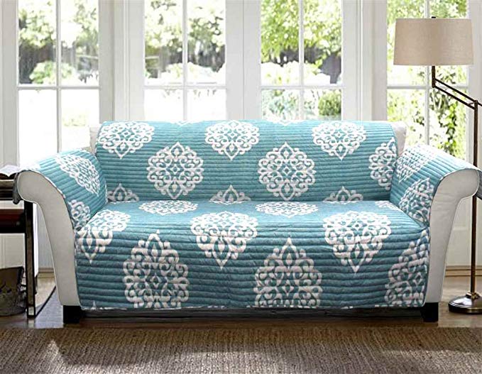 Lush Decor Sohpie Slipcover/Furniture Protector for Sofa, Blue