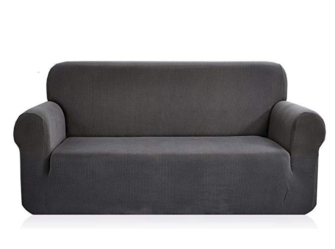 Chunyi Jacquard Sofa Covers 1-Piece Polyester Spandex Fabric Slipcover (Sofa, Gray)