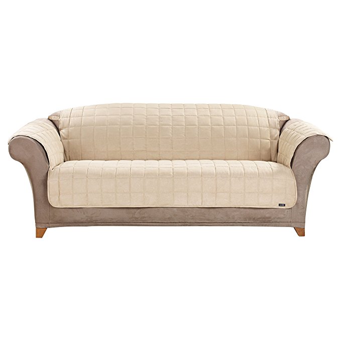 Sure Fit Quilted Pet Throw - Sofa Slipcover - Taupe (SF37268)
