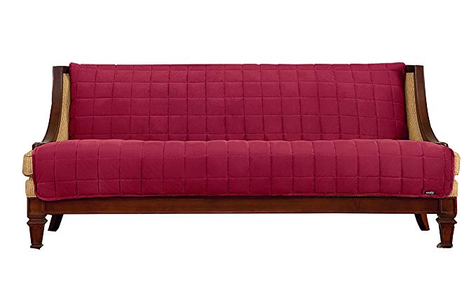 Sure Fit Deluxe Armless Sofa Furniture Cover - Burgundy